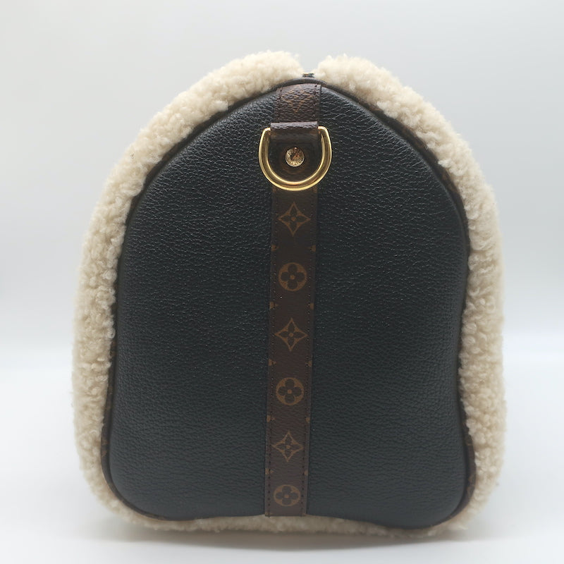 Louis Vuitton Monogram Teddy Speedy Bandouliere 30 Bag Black Leather