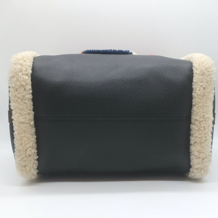 Louis Vuitton Monogram Teddy Speedy Bandouliere 30 Bag Black Leather