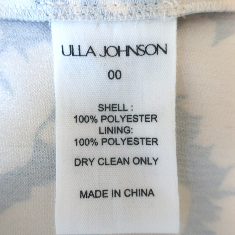 Ulla Johnson Evie Cross-Back Maxi Dress Magnolia Floral Print Satin Size 00 NEW