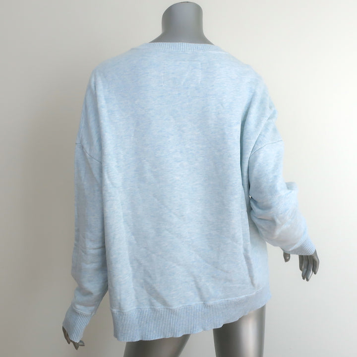 Frank &amp; Eileen Ribbed Pullover Sweatshirt Archie Blue Melange Size Medium