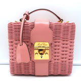 Mark Cross x HVN Harley Rattan Bag Light Pink Small Crossbody