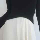 Solid & Striped The Soglio Colorblock Maxi Dress Black/Ecru Size Extra Small NEW