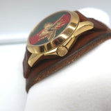 Gucci Le Marche des Merveilles Bee Watch Brown Leather Strap