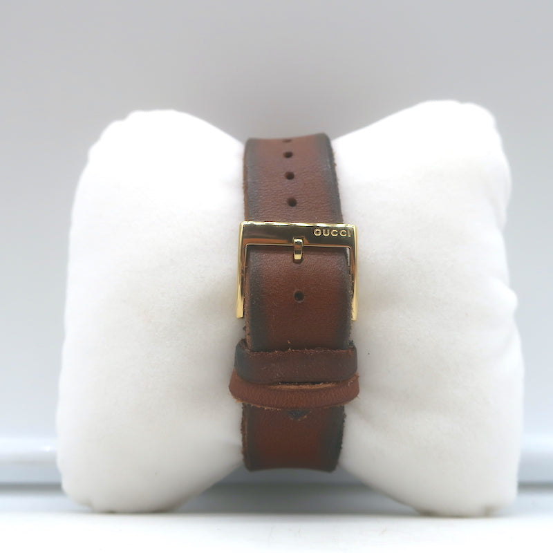 Gucci Le Marche des Merveilles Bee Watch Brown Leather Strap