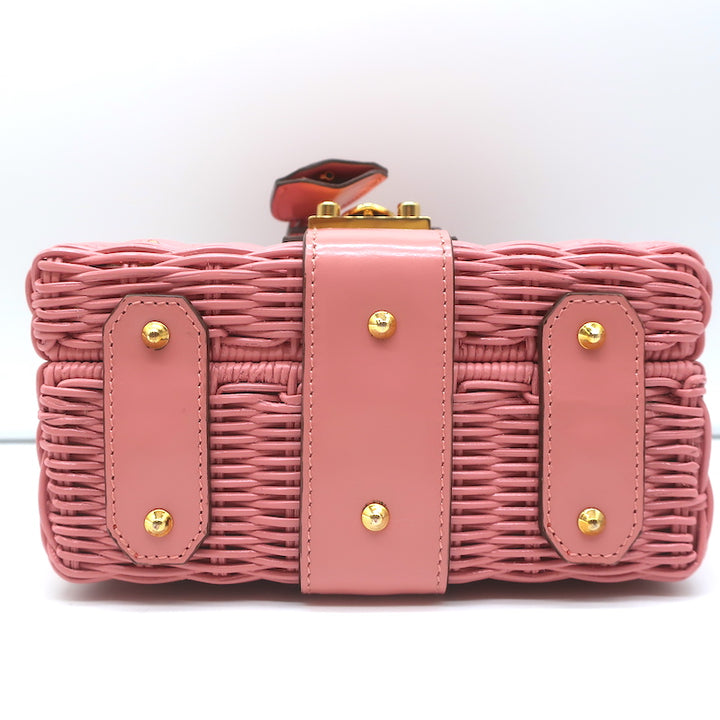 Mark Cross x HVN Harley Rattan Bag Light Pink Small Crossbody