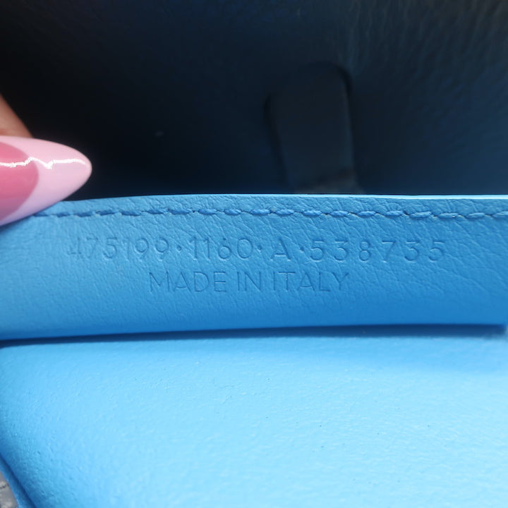 Balenciaga Small Everyday Tote Gray &amp; Blue Grained Leather Shoulder Bag