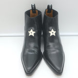 Christian Dior L.A. Ankle Boots Black Leather Size 36.5 Western Booties