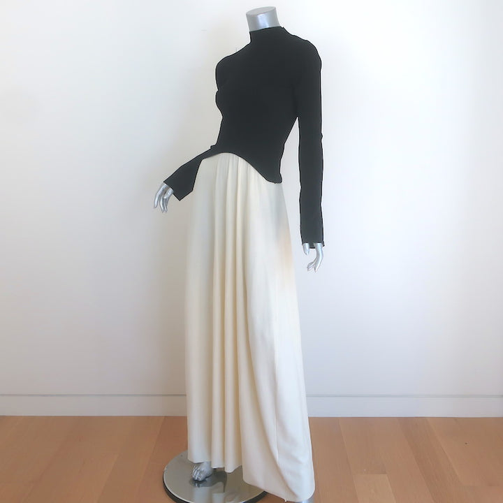 Solid &amp; Striped The Soglio Colorblock Maxi Dress Black/Ecru Size Extra Small NEW