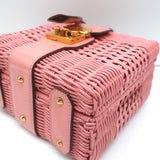 Mark Cross x HVN Harley Rattan Bag Light Pink Small Crossbody