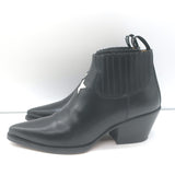 Christian Dior L.A. Ankle Boots Black Leather Size 36.5 Western Booties