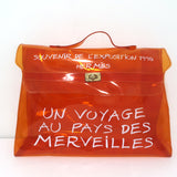 Hermes Souvenir De L'Exposition Vinyl Kelly Bag Transparent Orange