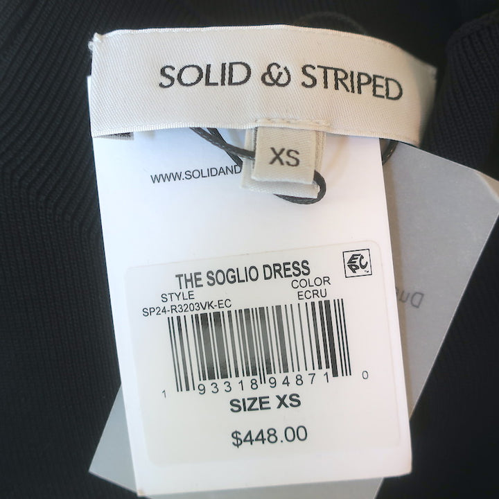 Solid &amp; Striped The Soglio Colorblock Maxi Dress Black/Ecru Size Extra Small NEW