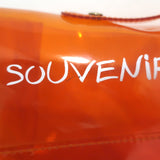Hermes Souvenir De L'Exposition Vinyl Kelly Bag Transparent Orange