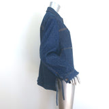 Loewe Anagram Workwear Denim Jacket Dark Blue Stretch Cotton Size 36