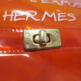 Hermes Souvenir De L'Exposition Vinyl Kelly Bag Transparent Orange