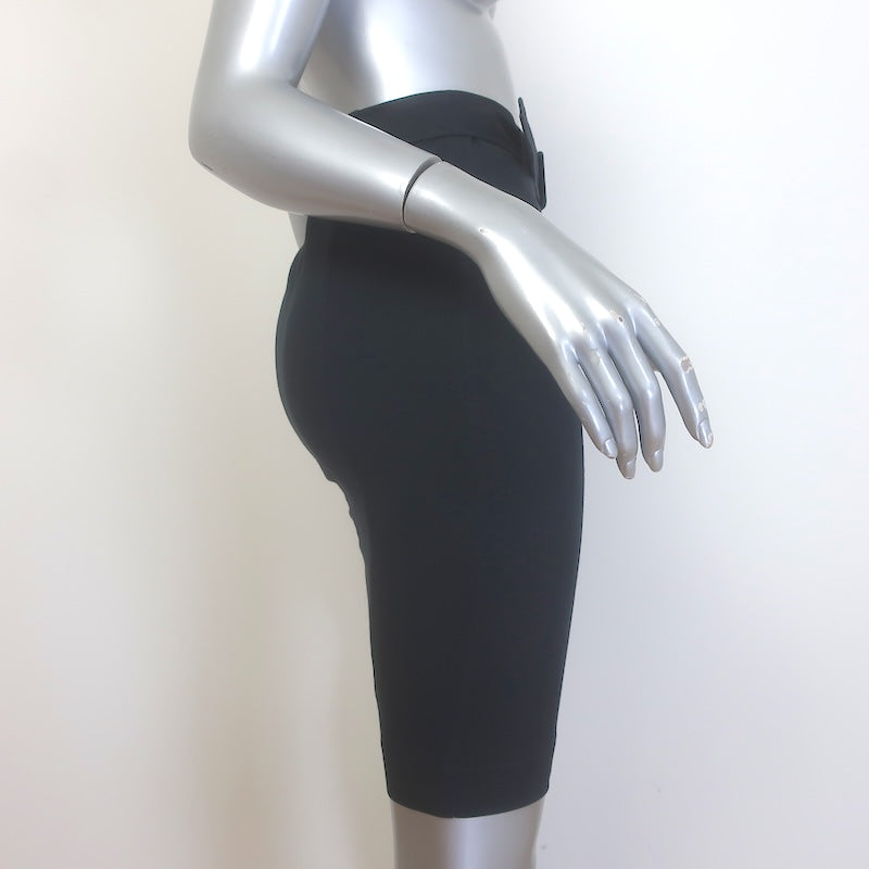 Prada Belted Pencil Skirt Navy Cotton Size 40