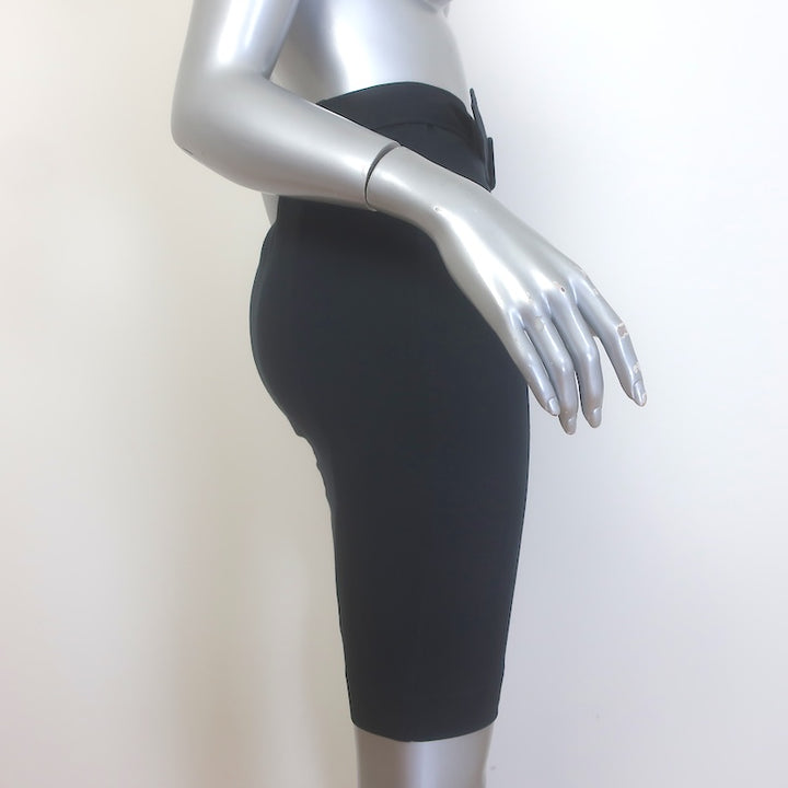 Prada Belted Pencil Skirt Navy Cotton Size 40