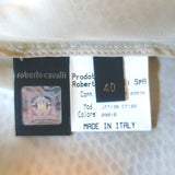 Roberto Cavalli Snakeskin Print Short Sleeve Dress Beige Silk Chiffon Size 40