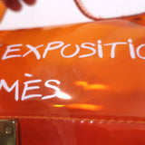 Hermes Souvenir De L'Exposition Vinyl Kelly Bag Transparent Orange