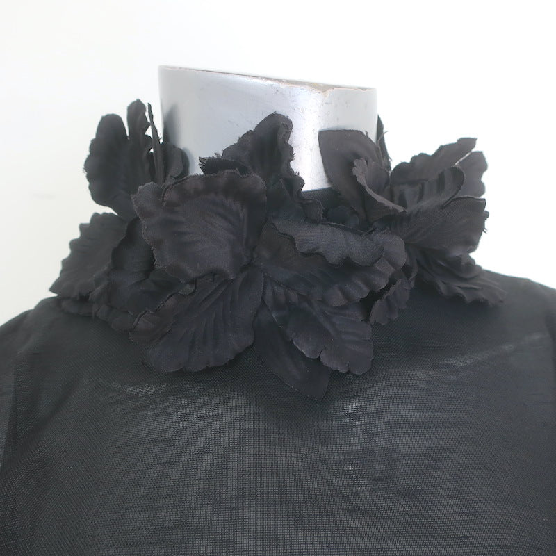 Zimmermann Luminosity Lift Off Flower Mini Dress Black Linen-Silk Size 0P NEW