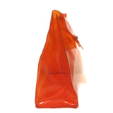 Hermes Souvenir De L'Exposition Vinyl Kelly Bag Transparent Orange