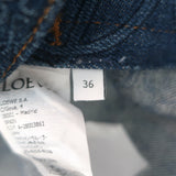 Loewe Anagram Workwear Denim Jacket Dark Blue Stretch Cotton Size 36