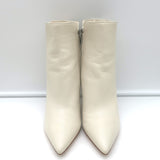 Gianvito Rossi Levy 85 Ankle Boots Cream Leather Size 36.5 Pointed Toe Booties