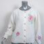 LoveShackFancy Cardigan Brookie White Floral-Embroidered Wool Blend Size Small
