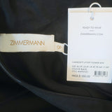 Zimmermann Luminosity Lift Off Flower Mini Dress Black Linen-Silk Size 0P NEW