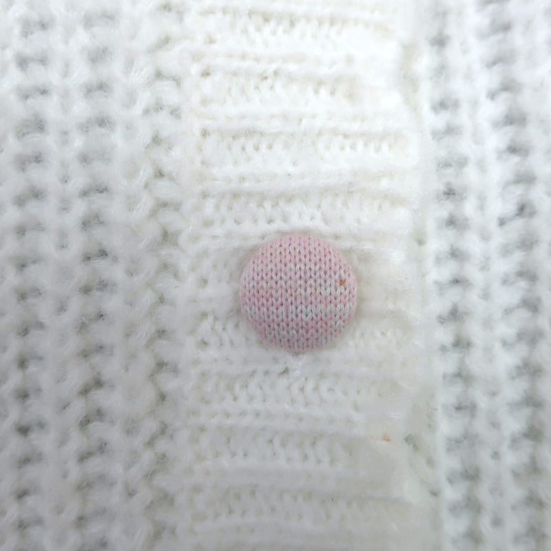 LoveShackFancy Cardigan Brookie White Floral-Embroidered Wool Blend Size Small