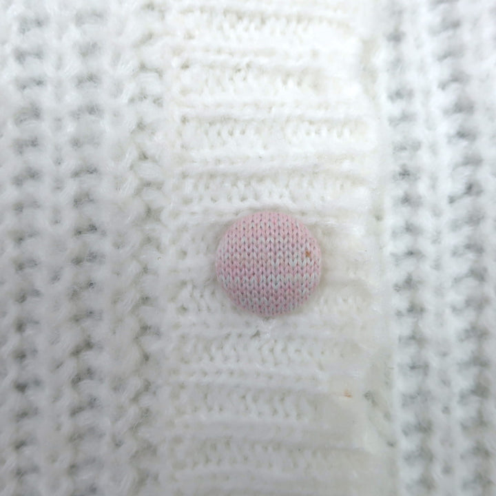 LoveShackFancy Cardigan Brookie White Floral-Embroidered Wool Blend Size Small