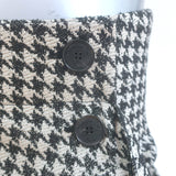 Christian Dior Houndstooth Draped Midi Skirt Black/Cream Silk-Blend Size US 6