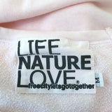 FREECITY Purecolor Pocket Raglan Sweatshirt Light Pink Cotton Size Medium