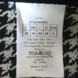 Christian Dior Houndstooth Draped Midi Skirt Black/Cream Silk-Blend Size US 6