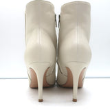 Gianvito Rossi Levy 85 Ankle Boots Cream Leather Size 36.5 Pointed Toe Booties