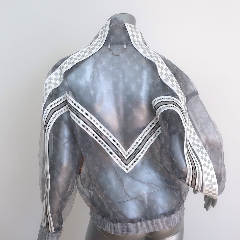 Louis Vuitton Monogram Organza Track Jacket Gray Size Small Unisex NEW