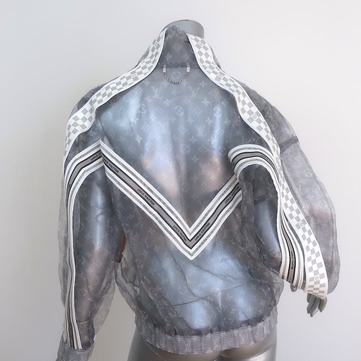 Louis Vuitton Monogram Organza Track Jacket Gray Size Small Unisex NEW