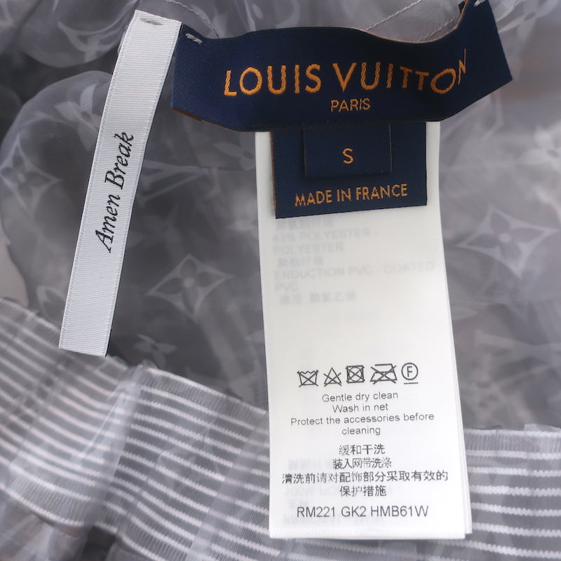 Louis Vuitton Monogram Organza Track Jacket Gray Size Small Unisex NEW