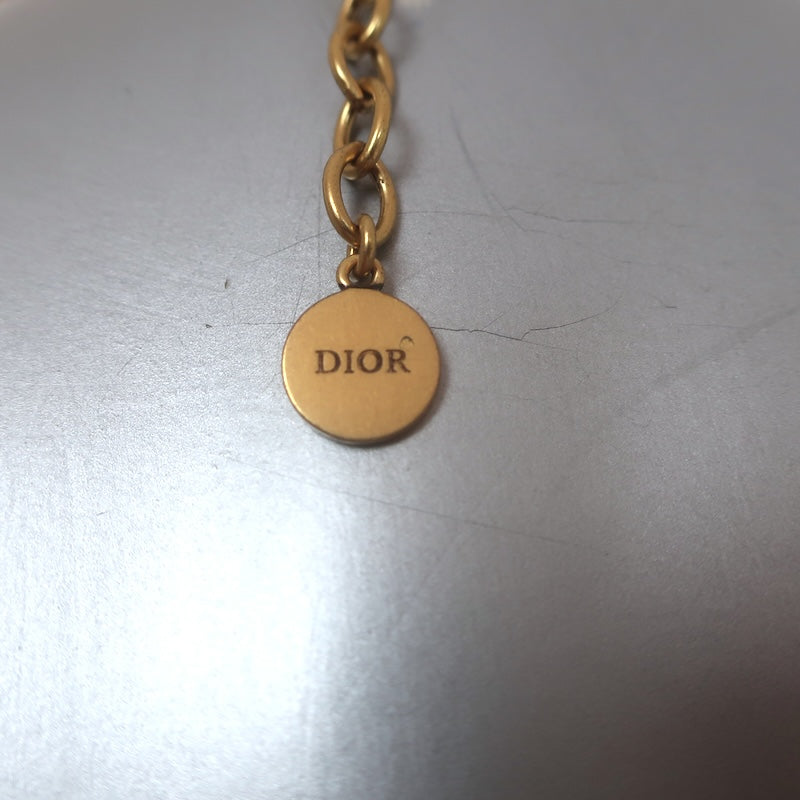 Christian Dior Crystal Pave 30 Montaigne Choker Necklace Aged Gold Plated