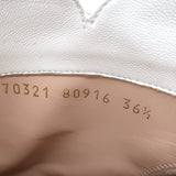 Gianvito Rossi Levy 85 Ankle Boots Cream Leather Size 36.5 Pointed Toe Booties