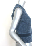 Christian Dior Intarsia Knit Sweater Vest Blue Wool-Cashmere Size US 6