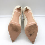 Gianvito Rossi Levy 85 Ankle Boots Cream Leather Size 36.5 Pointed Toe Booties
