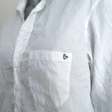 Frank & Eileen Joedy Shirt White Crinkle Cotton Size Medium Long Sleeve Top