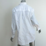 Frank & Eileen Joedy Shirt White Crinkle Cotton Size Medium Long Sleeve Top