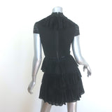 Alice + Olivia Rosetta Tiered Pleated Lace Mini Dress Black Size 0