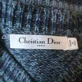Christian Dior Intarsia Knit Sweater Vest Blue Wool-Cashmere Size US 6
