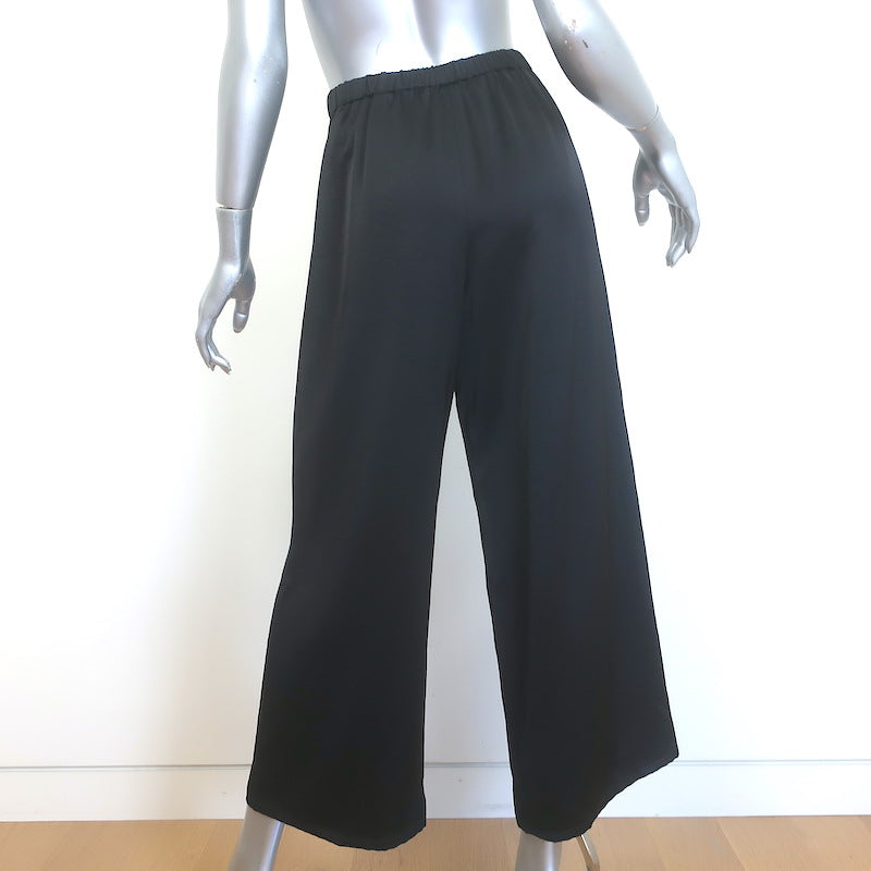 Jenni Kayne Demi Wide Leg Pants Black Satin Size Extra Small