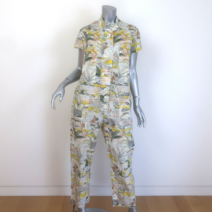 Chufy Aida Tropical Print Short Sleeve Jumpsuit Multicolor Cotton Size Medium