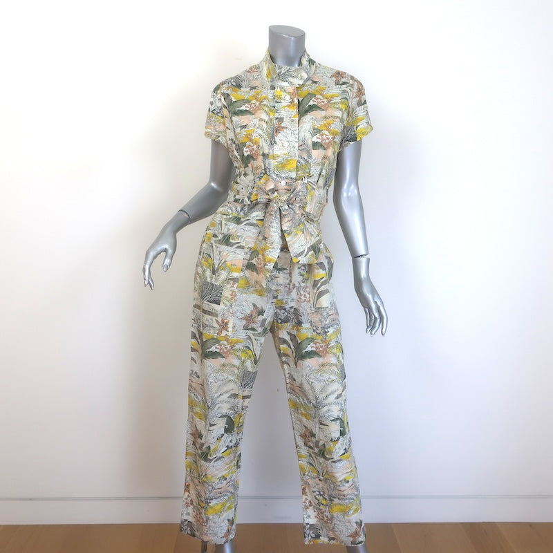 Chufy Aida Tropical Print Short Sleeve Jumpsuit Multicolor Cotton Size Medium