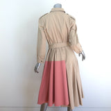 JW Anderson Belted Colorblock Shirt Dress Beige & Pink Cotton Size US 8 NEW